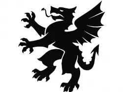 Heraldic Dragon - printed drawing
