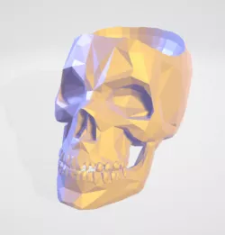 Low poly skull plant pot