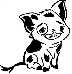 Pua the pig stencil