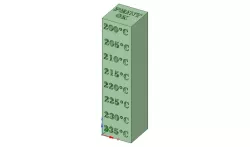 Tower test temperature 235°C to 200°C