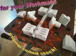 Workmate pegs with v-block and gripper wings