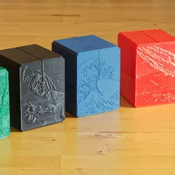 $15.00Five Colour Set of 100 Card (Commander) Geared Deck Box with Magnetic Latch
