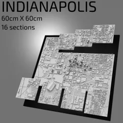 $17.003D Indianapolis | Digital Files | 3D STL File | Indianapolis 3D Map | 3D City Art | 3D Printed Landmark | Model of Skyline | 3D Art