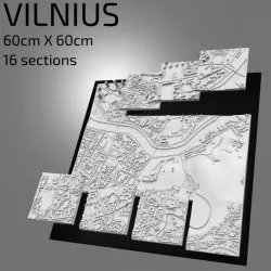 $17.003D Vilnius | Digital Files | 3D STL File | Vilnius 3D Map | 3D City Art | 3D Printed Landmark | Model of Vilnius Skyline | 3D Art