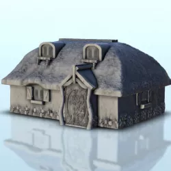 $2.30Medieval house with carved door 7 - Hobbit medieval scenery terrain wargame