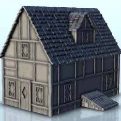 $2.30Medieval house with cellar exterior entrance 4 - Medieval Dark Age scenery terrain wargame