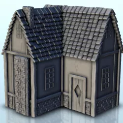 $2.30Medieval house with chimney 8 - Medieval Dark Age scenery terrain wargame
