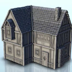 $2.30Medieval house with chimney 9 - Medieval Dark Age scenery terrain wargame