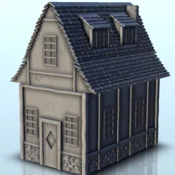 $2.30Medieval house with curved roof and dormer windows 5 - Medieval Dark Age scenery terrain wargame