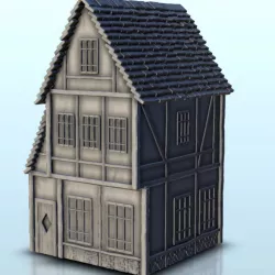 $2.30Medieval house with jettied floor 10 - Medieval Dark Age scenery terrain wargame