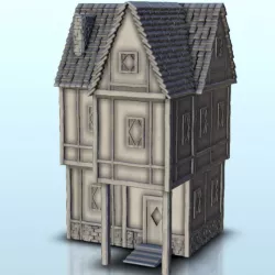$2.30Medieval house with two columns 2 - Medieval Dark Age scenery terrain wargame