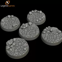 $3.00LegendGames 25mm round Skull and Cracked Earth Bases x5