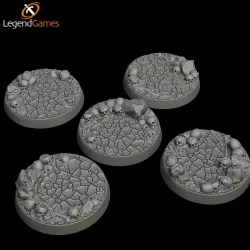 $3.00LegendGames 32mm round Skull and Cracked Earth Bases x5