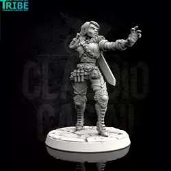 $3.90Female half-orc elf human tiefling warrior witch hunter with sword (0075)