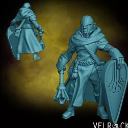 $4.00Male Half Elf Cleric of Eldath with Mace and Shield