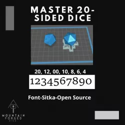 $4.99Master 20-sided Dice-Font Sitka- presupported