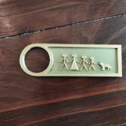 4 Person Family and Dog Keychain