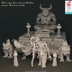 $45.00Don't stare, here comes an Owlbear - Demon Idol diorama and various Owlbears bundle 15