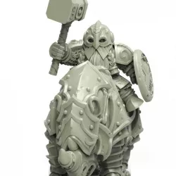 $5.00GH002 Heresylab - Dwarf King Guard on Rhino
