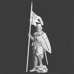 $5.00Medieval Teutonic Knight with banner/Lance