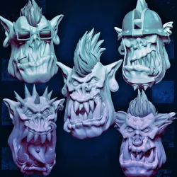 $6.00MrModulork's Orc Punk Heads - Set A