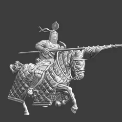 $7.50Medieval German crusader knight charging