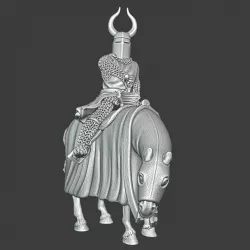 $7.50Teutonic Master - Mounted drawing his blade