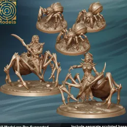 $8.00Dark Elf Spider Creatures set - 32mm scale