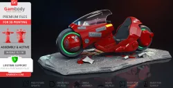 Akira Bike 3D Printing Model | Assembly + Action