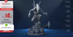 Alien Xenomorph in Diorama for 3D printing | Assembly