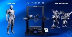 Anycubic Vyper 3D Printer + Iron Man Mark 46 + Evil Gremlins