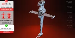B-Wing Starfighter 3D Printing Model | Assembly + Action