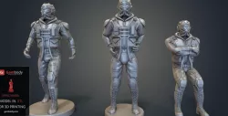BattleMech Male Pilots 3D Printing Files for SLS/SLA | Static