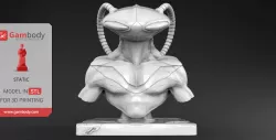 Black Manta Bust 3D Miniature | Static
