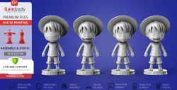 Chibi Monkey D. Luffy 3D Printing Figurine | Assembly
