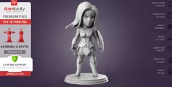 Chibi Wonder Woman 3D Printing Miniature | Assembly