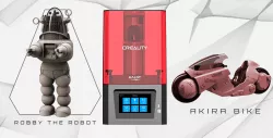 Creality Resin 3D Printer + Akira Bike + Robby the Robot