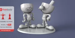Cuphead and Mugman 3D Printing Figurines | Assembly
