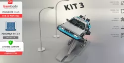 DeLorean 3D Printing Model | Assembly Kit 3: Car Interior, Wheels and Platforms