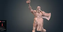Dwarf Cleric Warrior 3D Printing Figurine | Static