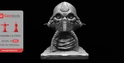 Edrio "Two Tubes" Bust 3D Printing Miniature | Static