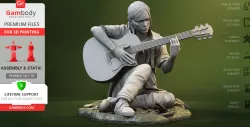 Ellie with Guitar 3D Printing Figurine | Assembly