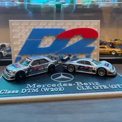 Hotwheels Mercedes C Class DTM & Mercedes CLK GTR Display Base (D2 Theme)