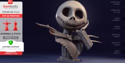 Jack Skellington Bust 3D Printing Figurine | Assembly