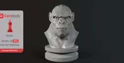 Koba Monkey Bust 3D Printing Miniature | Static