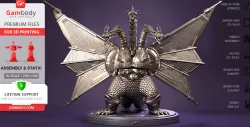 Mecha-King Ghidorah 3D Printing Figurine | Assembly