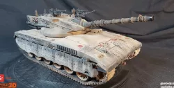 Merkava 2 Tank 1:24 Scale Size 3D Print Model | Assembly Kit
