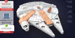 Millennium Falcon Gun, Antenna 3D Printable Exterior Parts Kit 3