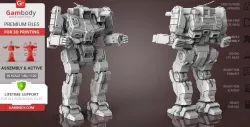 MWO Shadow Hawk 3D Printing Model | Assembly + Action