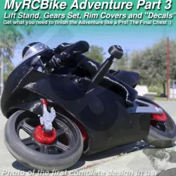 MyRCBike Adventure 1/5 RC Bike, Part 3: Lift Stand, Gears Set, Rim Covers and Decals
